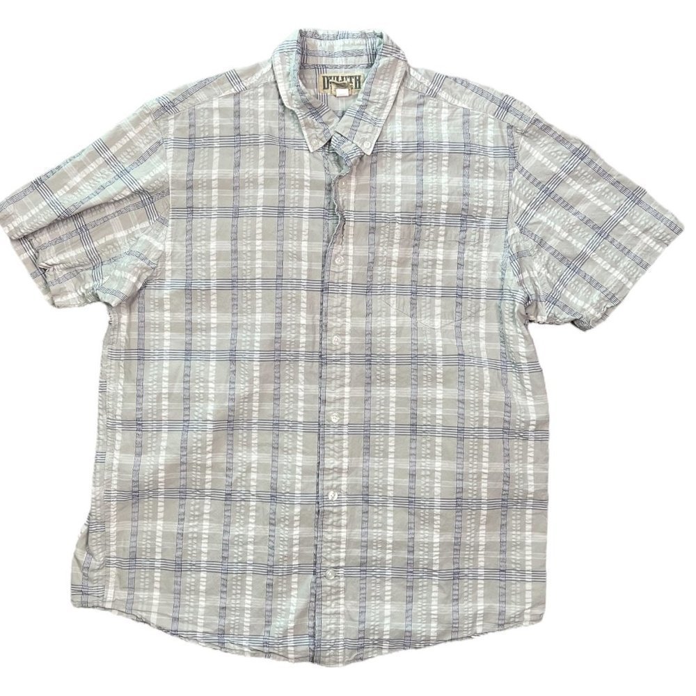 Duluth Trading Short Sleeve Plaid Shirt Button Down Large